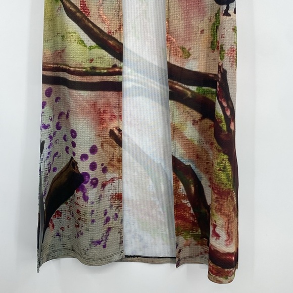 Le Galeriste Tweet Vest Cardigan Wearable Art Women Small Pink Purple Sleeveless - Picture 5 of 12